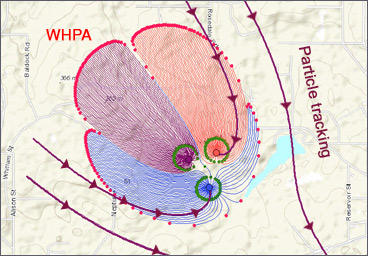 delineate the capture zone of a pumping well